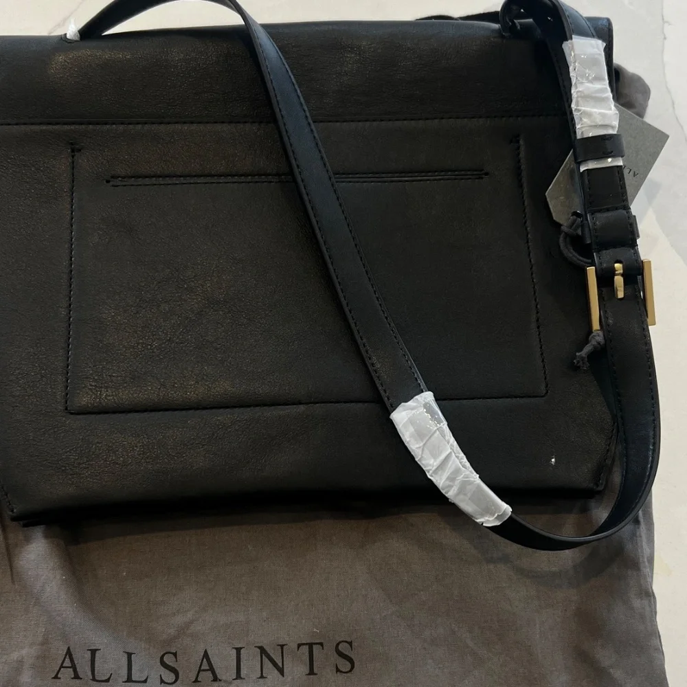 ALLSAINTS Charterhouse Leather Shoulder Bag – Black – NWT - Picture 3 of 6